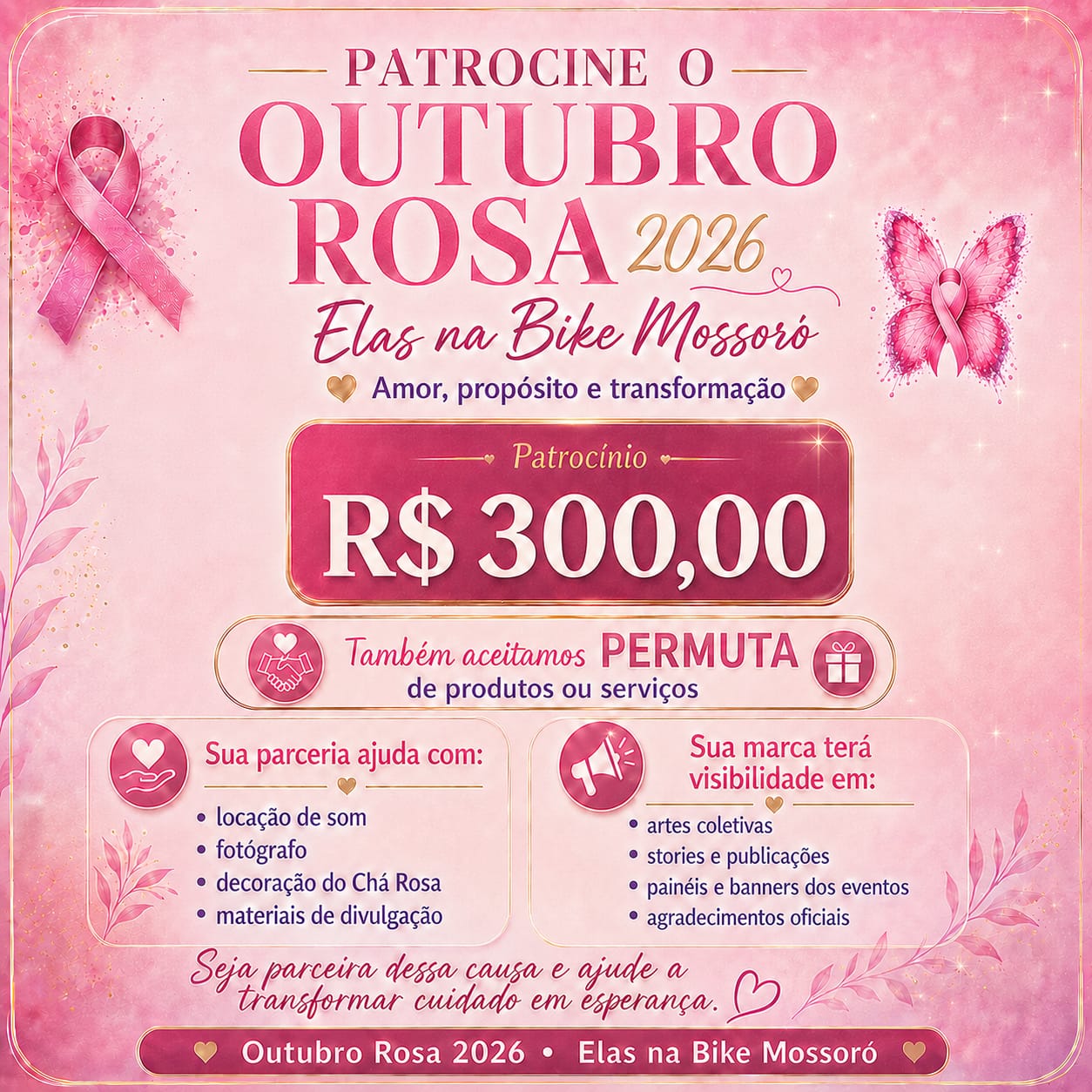 Seja patrocinadora do Outubro Rosa 2026